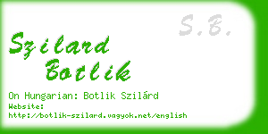 szilard botlik business card
